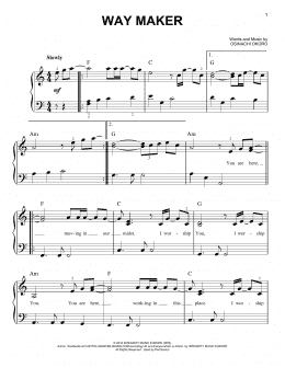 page one of Way Maker (Easy Piano)