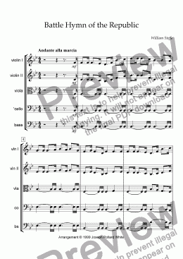 page one of Battle Hymn of the Republic