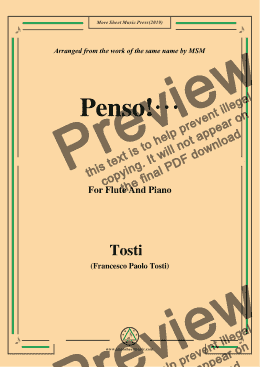 page one of Tosti-Penso!, for Flute and Piano