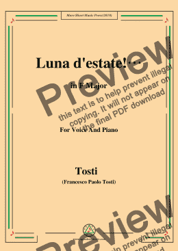 page one of Tosti-Luna d'estate! in F Major,For Voice&Pno