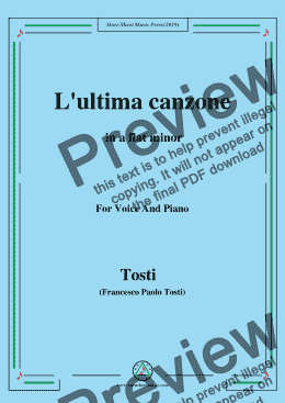 page one of Tosti-L'ultima canzone in a flat minor,For Voice&Pno