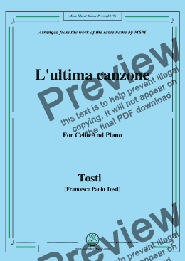 page one of Tosti-L'ultima canzone, for Cello and Piano