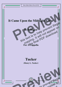 page one of Tucker-It Came Upon the Midnight Clear,in D Major,A Cappella