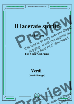 page one of Verdi-Il lacerate spirito(A te l'estremo addio) in f minor, for Voice and Piano