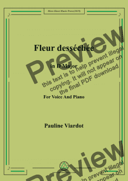 page one of Viardot-Fleur desséchée in D Major,For Voice&Pno