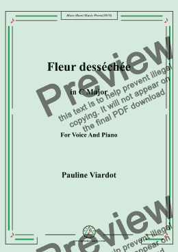 page one of Viardot-Fleur desséchée in C Major,For Voice&Pno