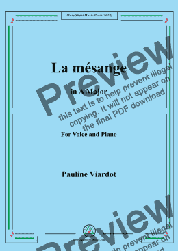 page one of Viardot-La mésange in A Major