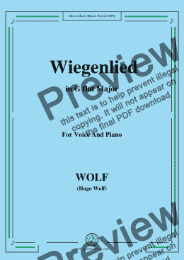 page one of Wolf-Wiegenlied in G flat Major