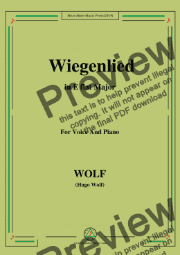 page one of Wolf-Wiegenlied in E flat Major