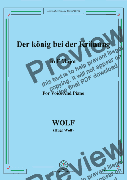 page one of Wolf-Der König bei der Krönung in F Major