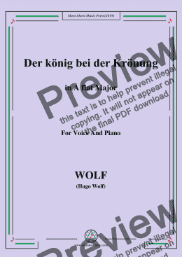 page one of Wolf-Der König bei der Krönung in A flat Major