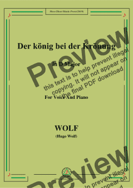 page one of Wolf-Der König bei der Krönung in D Major