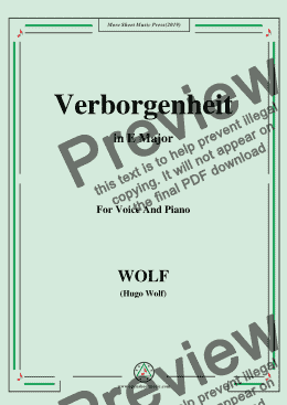 page one of Wolf-Verborgenheit in E Major