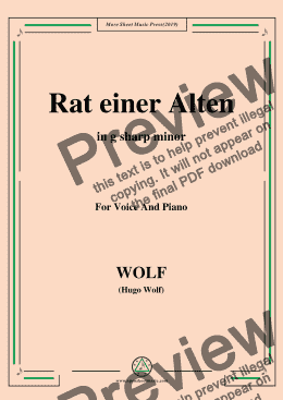 page one of Wolf-Rat einer Alten in g sharp minor