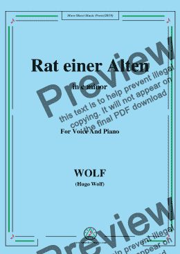 page one of Wolf-Rat einer Alten in c minor
