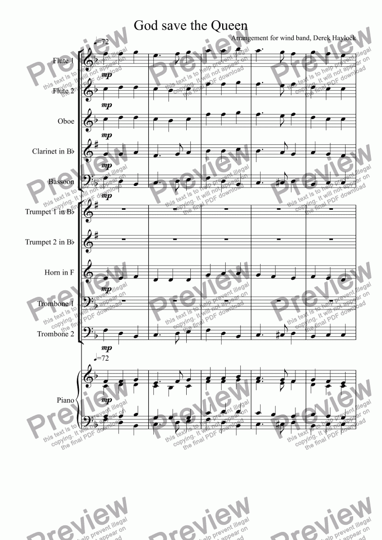 God save the Queen - Download Sheet Music PDF file