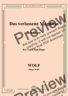 page one of Wolf-Das verlassene Mägdlein in b minor