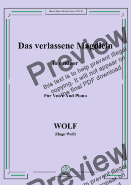 page one of Wolf-Das verlassene Mägdlein in c minor