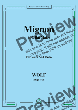 page one of Wolf-Mignon in G flat Major