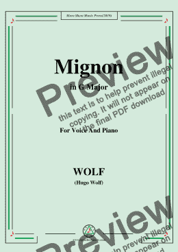 page one of Wolf-Mignon in G Major