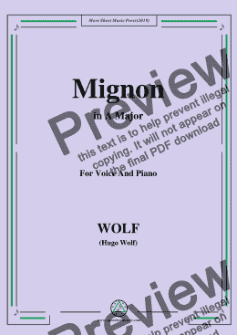 page one of Wolf-Mignon in A Major