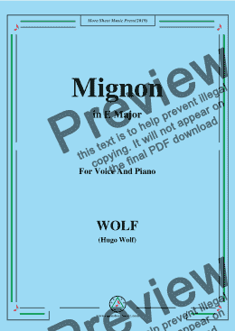 page one of Wolf-Mignon in E Major