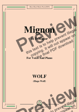 page one of Wolf-Mignon in D Major