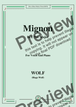 page one of Wolf-Mignon in E flat Major