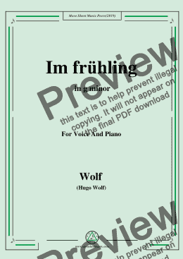 page one of Wolf-Im frühling in g minor