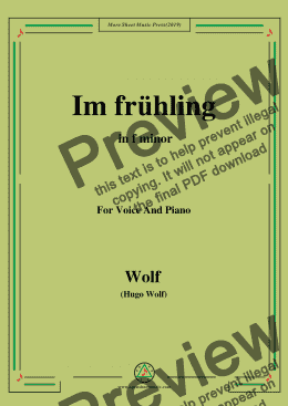 page one of Wolf-Im frühling in f minor