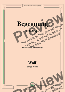 page one of Wolf-Begegnung in D Major