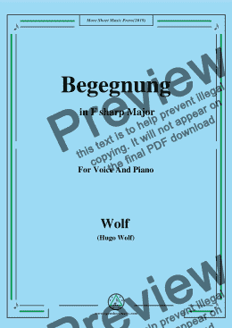 page one of Wolf-Begegnung in F sharp Major