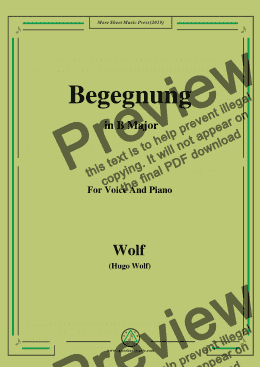 page one of Wolf-Begegnung in B Major