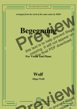 page one of Wolf-Begegnung, for Violin and Piano