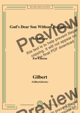 page one of Gilbert-Christmas Carol,God's Dear Son Without Beginning,in f minor