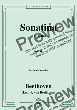 page one of Beethoven-Sonatina,WoO 44a,in C Major,for two Mandolins