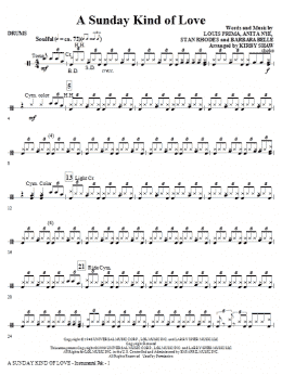 page one of A Sunday Kind of Love - Drums (Choir Instrumental Pak)