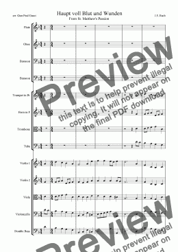 page one of "Haupt voll Blut und Wunden" From St. Matthew's Passion  - Download sheet music
