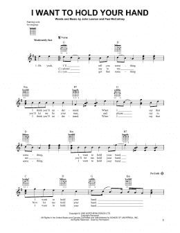 page one of I Want To Hold Your Hand (Easy Guitar)