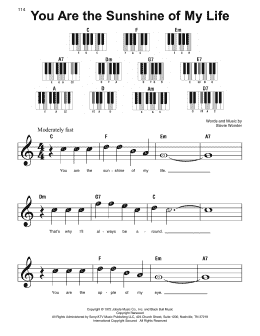 page one of You Are The Sunshine Of My Life (Super Easy Piano)