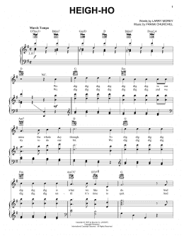 page one of Heigh-Ho (from Snow White And The Seven Dwarfs) (Piano, Vocal & Guitar Chords (Right-Hand Melody))