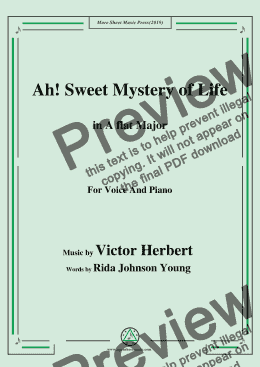 page one of Victor Herbert-Ah! Sweet Mystery of Life,in A flat Major,for Voice and Piano