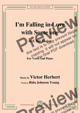 page one of Victor Herbert-I'm Falling in Love with Someone,in E flat Major,for Voice&Piano