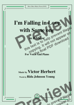 page one of Victor Herbert-I'm Falling in Love with Someone,in D Major,for Voice&Piano