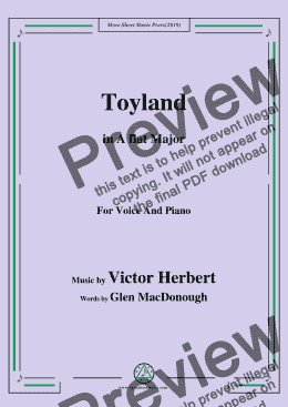 page one of Victor Herbert-Toyland,in A flat Major,for Voice and Piano