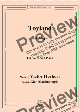 page one of Victor Herbert-Toyland,in F Major,for Voice and Piano