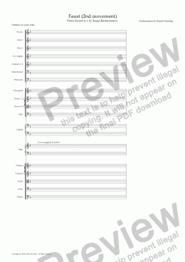 page one of Rachmaninov: Sonata n.1 opus 28, second movement