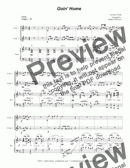 page one of Goin' Home (Duet for C-Instruments)