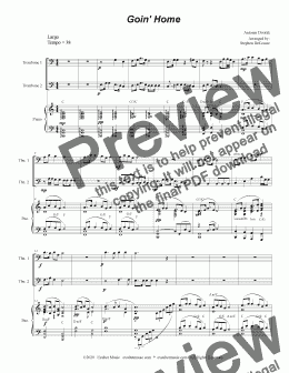 page one of Goin' Home (Trombone Duet)