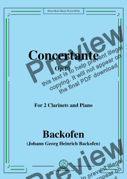 page one of Backofen-Concertante,Op.10,for 2 Clarinets and Piano